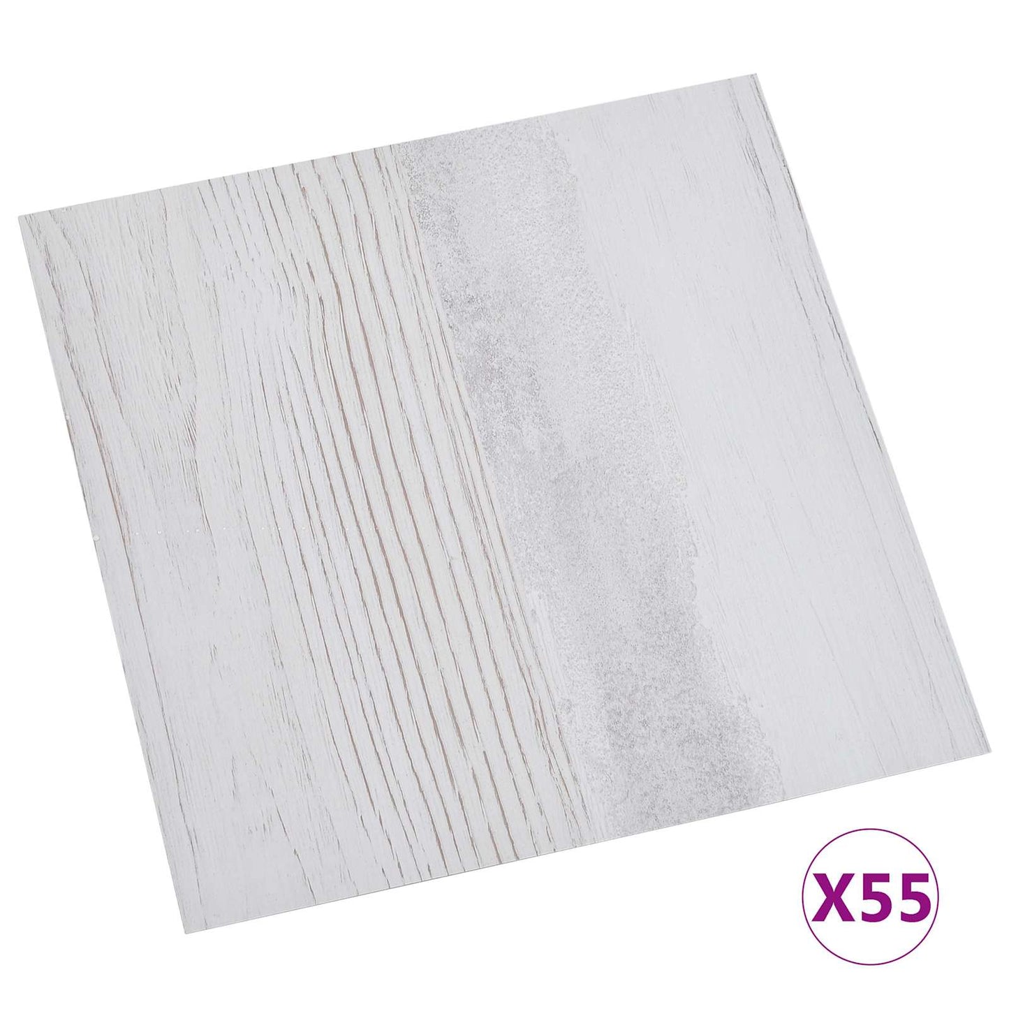Padlódeszkák 5,11 m² 55 pcs PVC Fehér és Világosszürke