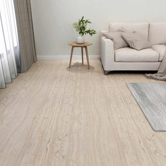 Padlódeszkák 5,11 m² 55 pcs PVC Fehér és fa szín