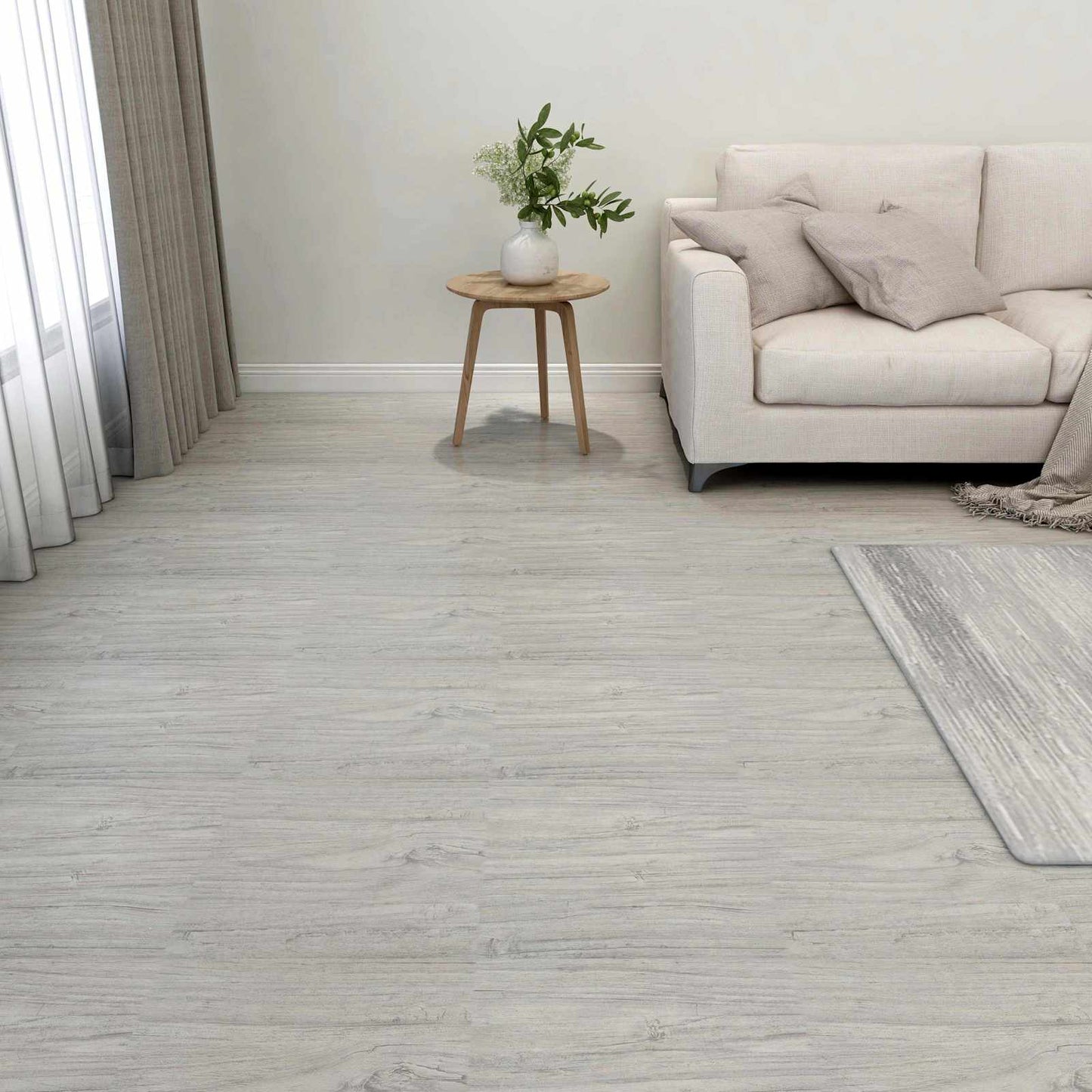 Padlódeszkák 5,11 m² 55 pcs PVC Szürke és Fa