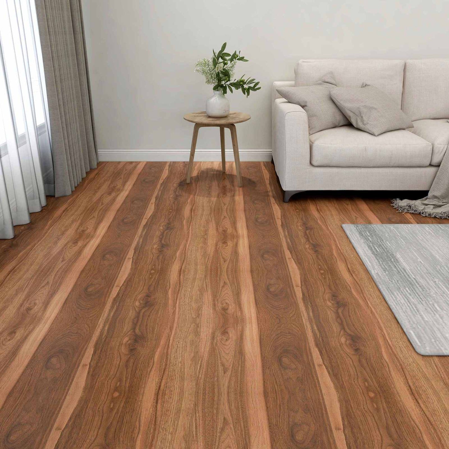 Padlódeszkák 5,11 m² 55 pcs PVC Sötét fa