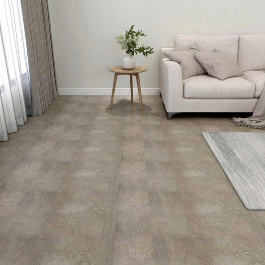 Padlódeszkák 5,11 m² 55 pcs PVC Sötétbarna és Szürke