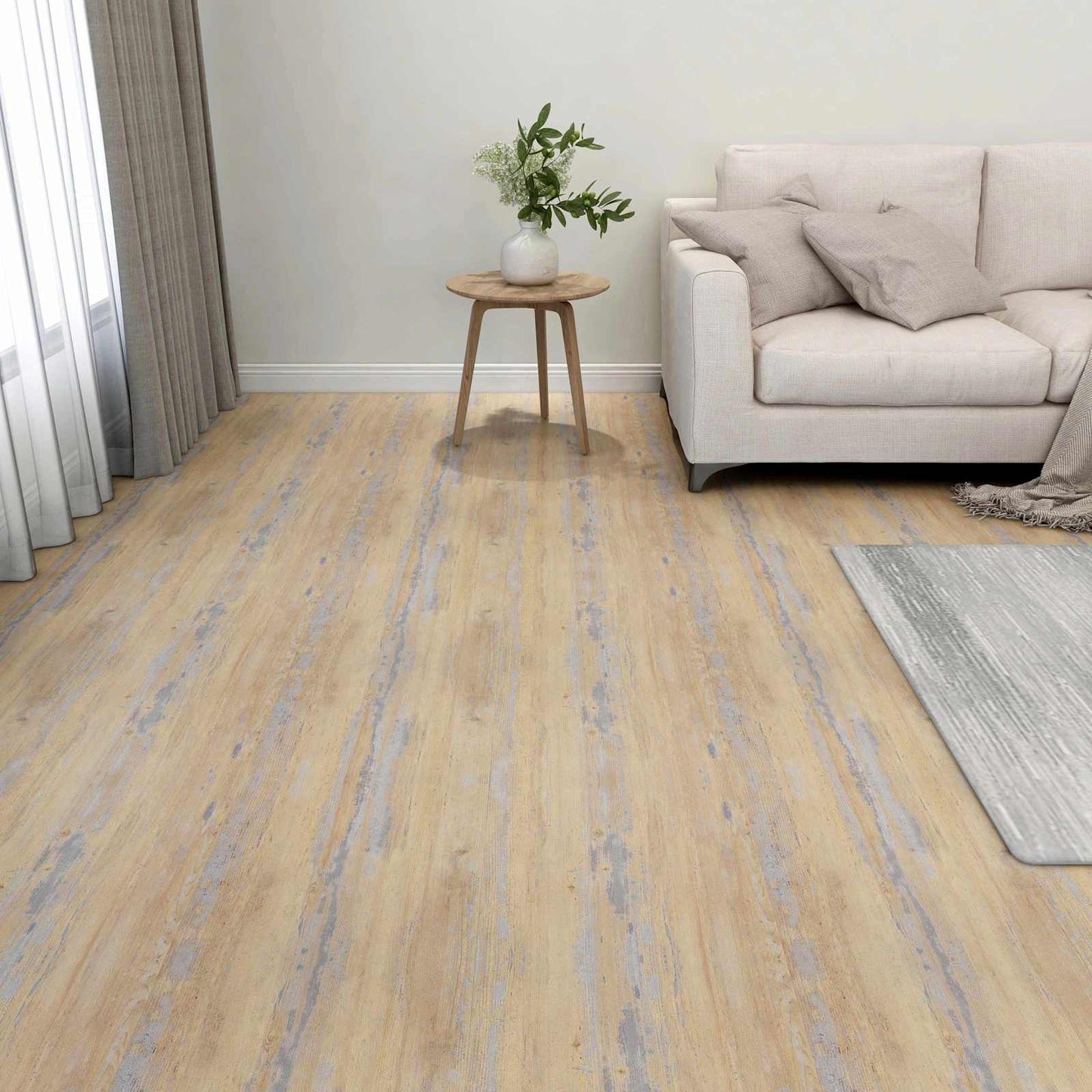 Padlódeszkák 5,11 m² 55 pcs PVC Barna és Szürke