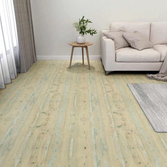 Padlódeszkák 5,11 m² 55 pcs PVC Fehér és Világosbarna