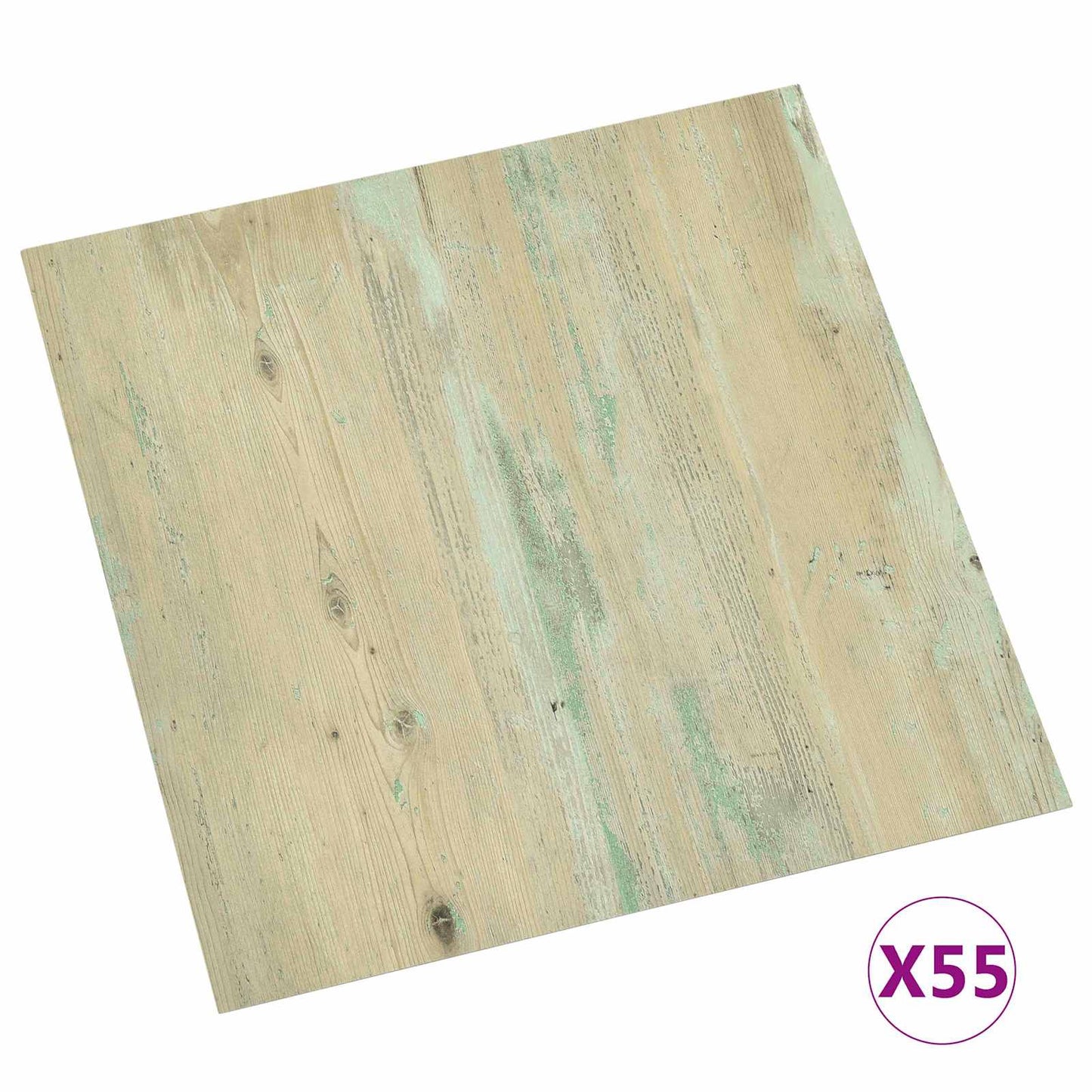 Padlódeszkák 5,11 m² 55 pcs PVC Fehér és Világosbarna