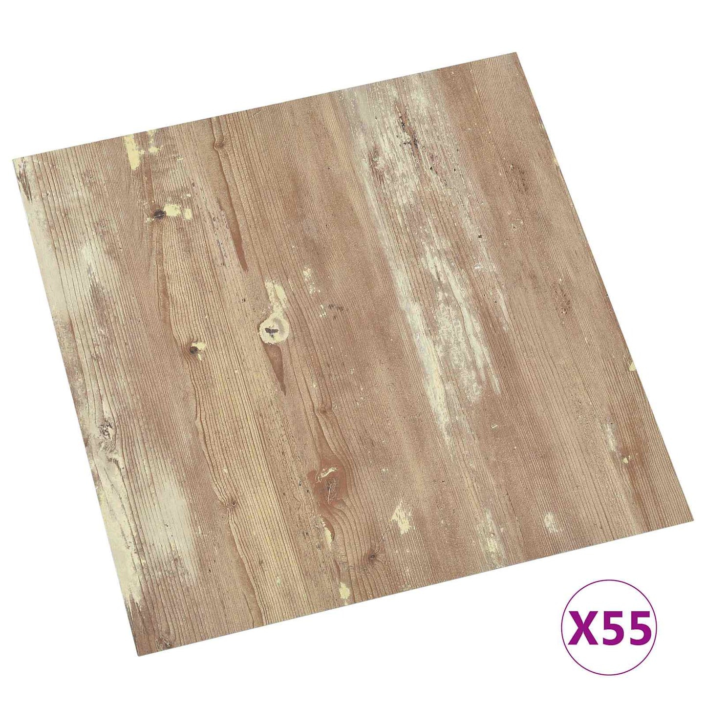 Padlódeszkák 5,11 m² 55 pcs PVC Krém és Világos Barna