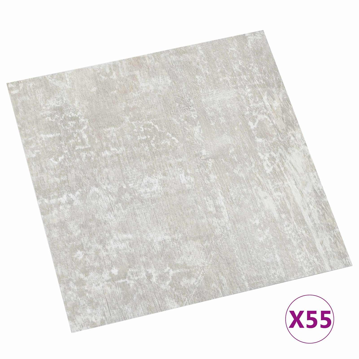 Padlódeszkák 5,11 m² 55 pcs PVC Fehér és Fa
