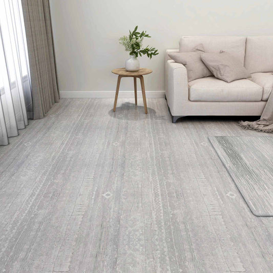 Padlódeszkák 5,11 m² 55 pcs PVC Világosszürke és fehér