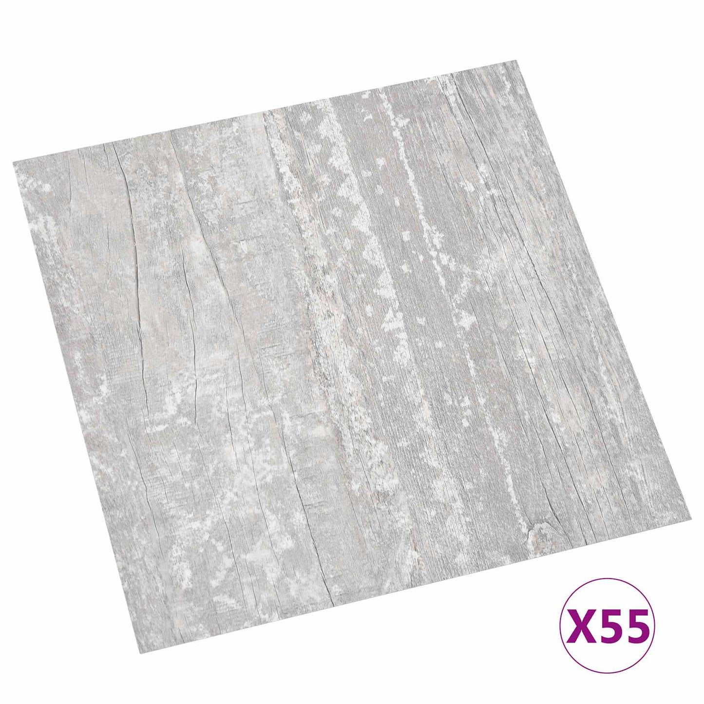 Padlódeszkák 5,11 m² 55 pcs PVC Világosszürke és fehér