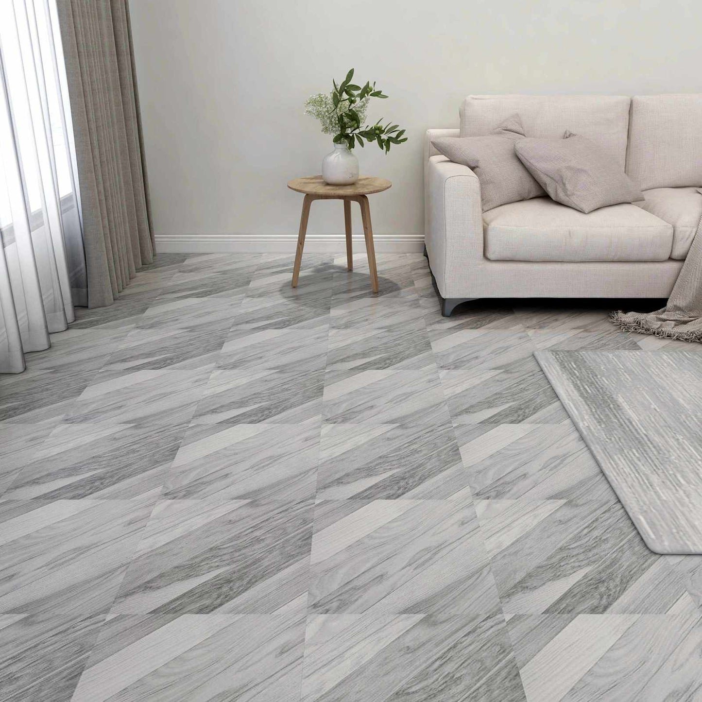 Padlódeszkák 55 pcs Szürke 5,11 m² PVC