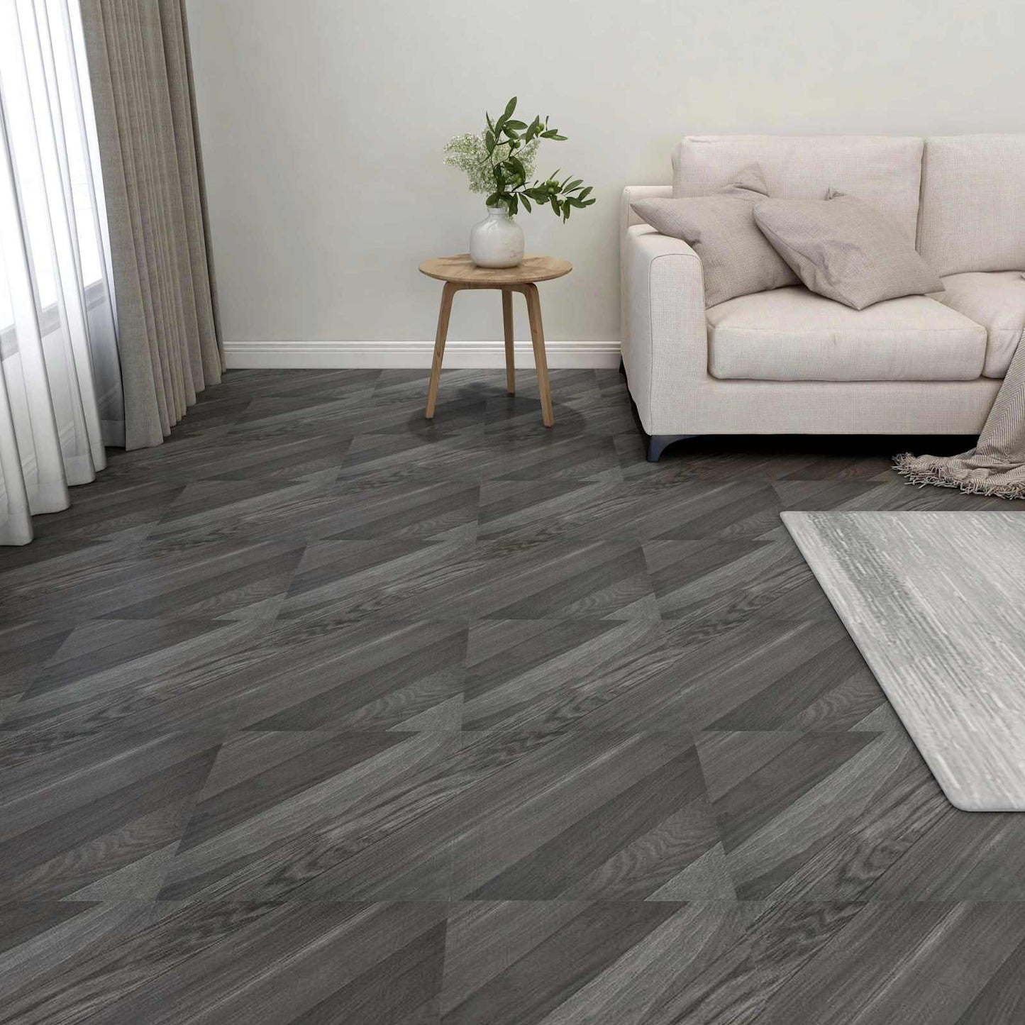 Padlódeszkák 55 pcs Szürke 5,11 m² PVC