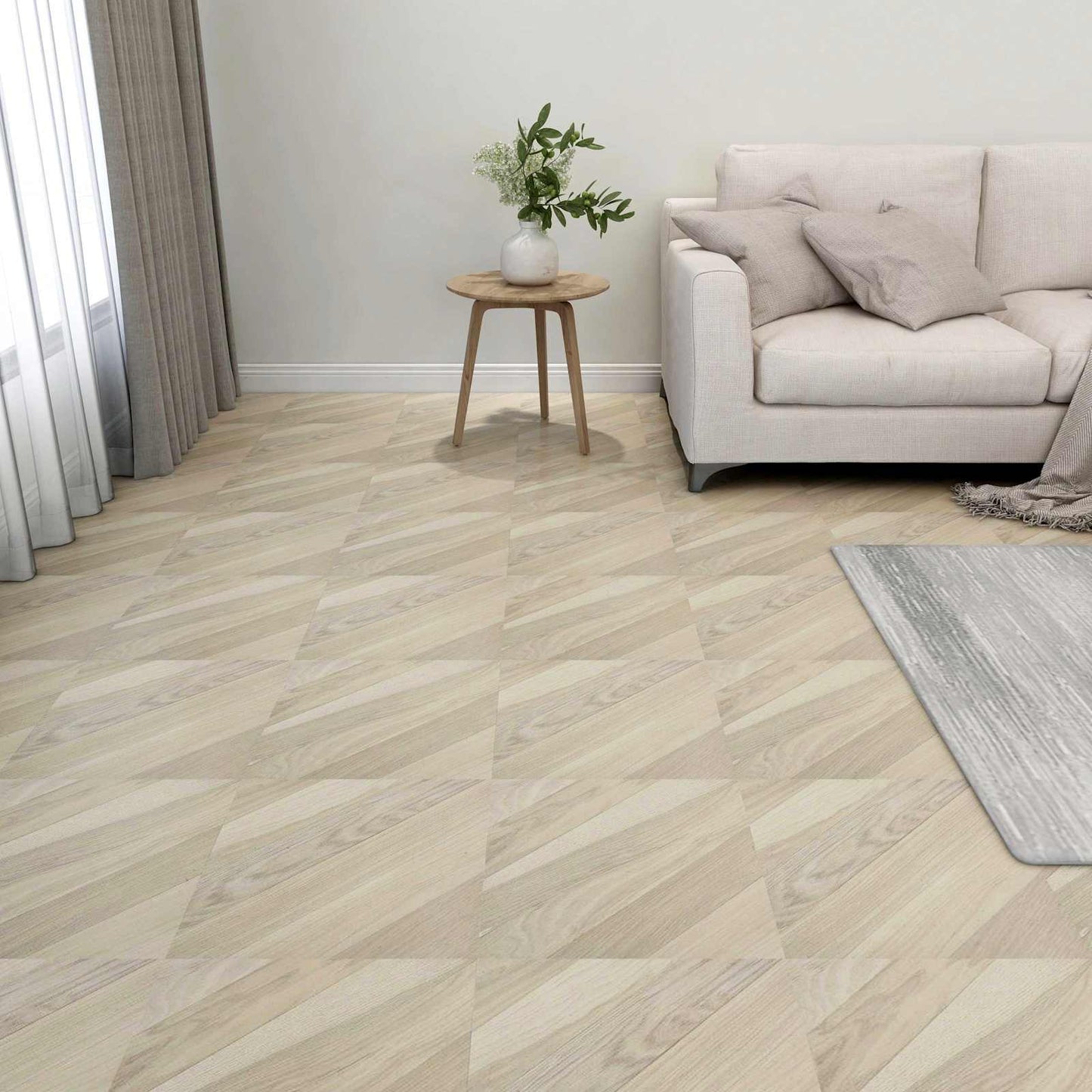 Padlódeszkák 55 pcs Bézs 5,11 m² PVC