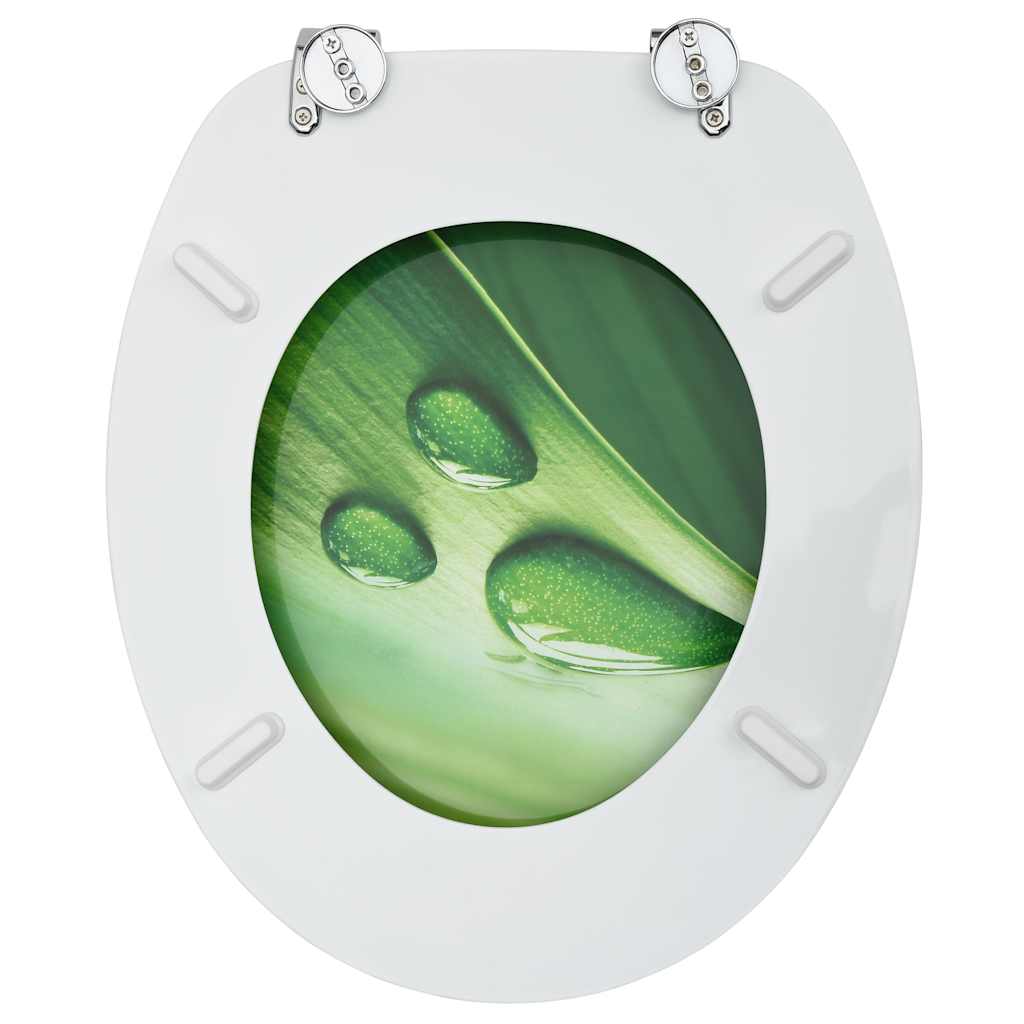 2 db zöld vízcseppmintás MDF WC-ülőke fedéllel