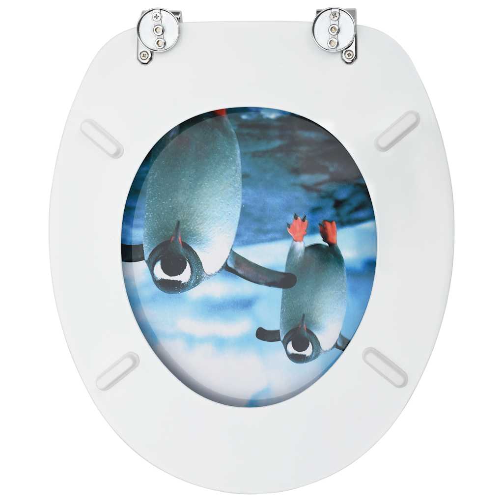 2 db pingvinmintás MDF WC-ülőke fedéllel
