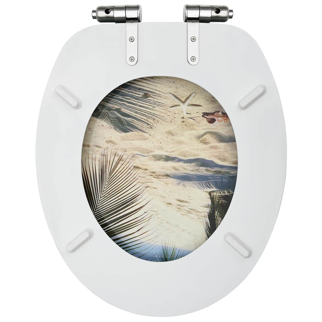 2 db tengerpartmintás MDF WC-ülőke finoman záródó fedéllel