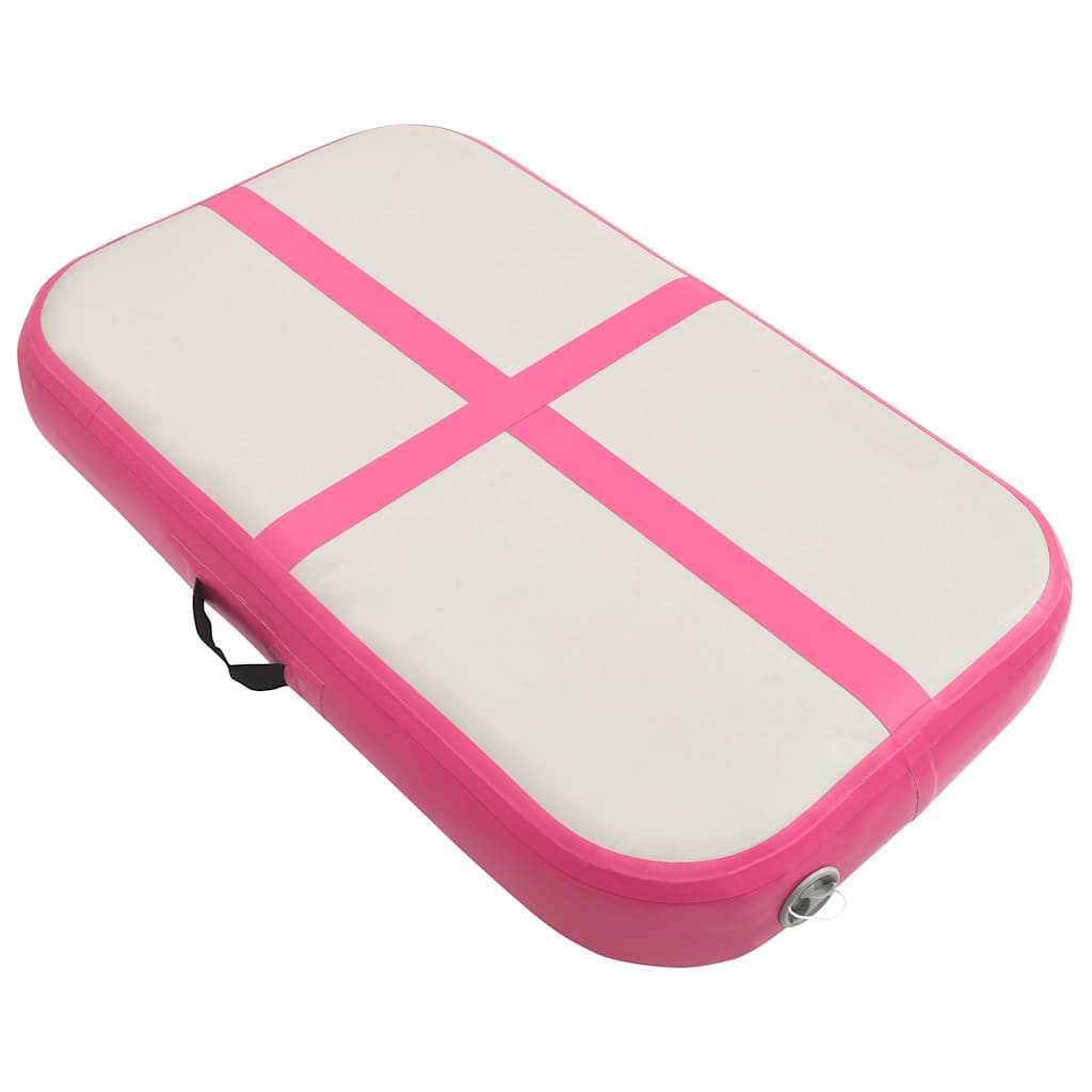 rózsaszín PVC felfújható tornamatrac pumpával 60 x 100 x 10 cm