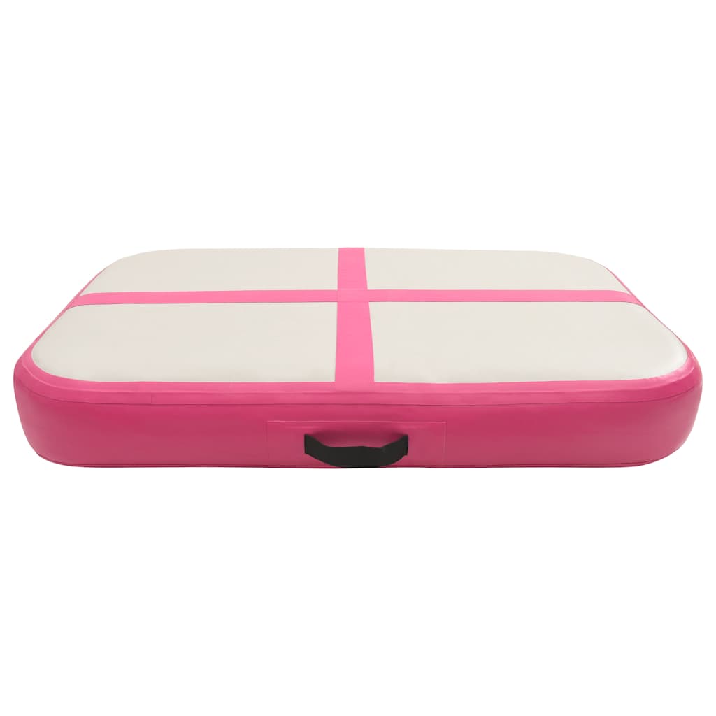 rózsaszín PVC felfújható tornamatrac pumpával 60 x 100 x 10 cm