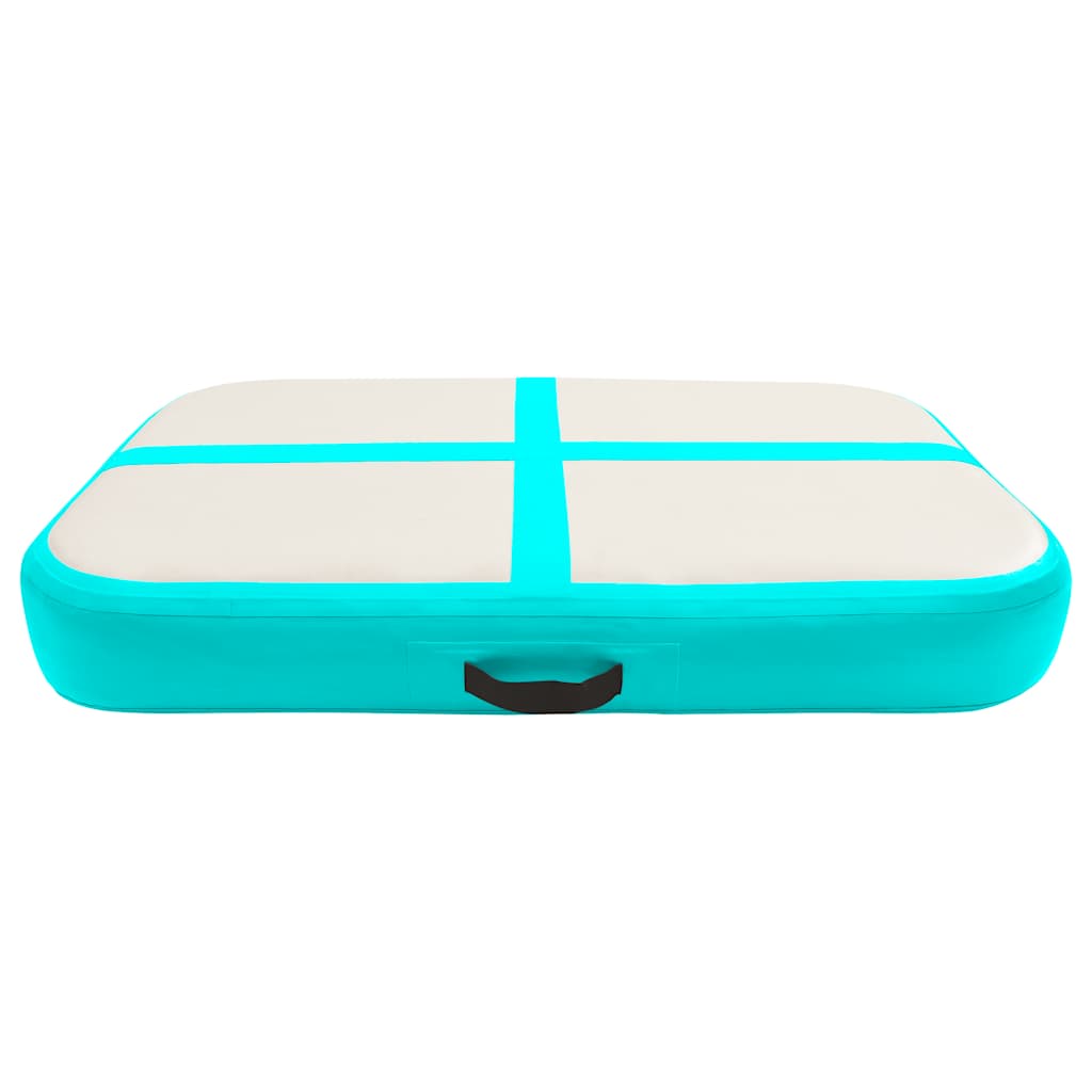 zöld PVC felfújható tornamatrac pumpával 60 x 100 x 10 cm
