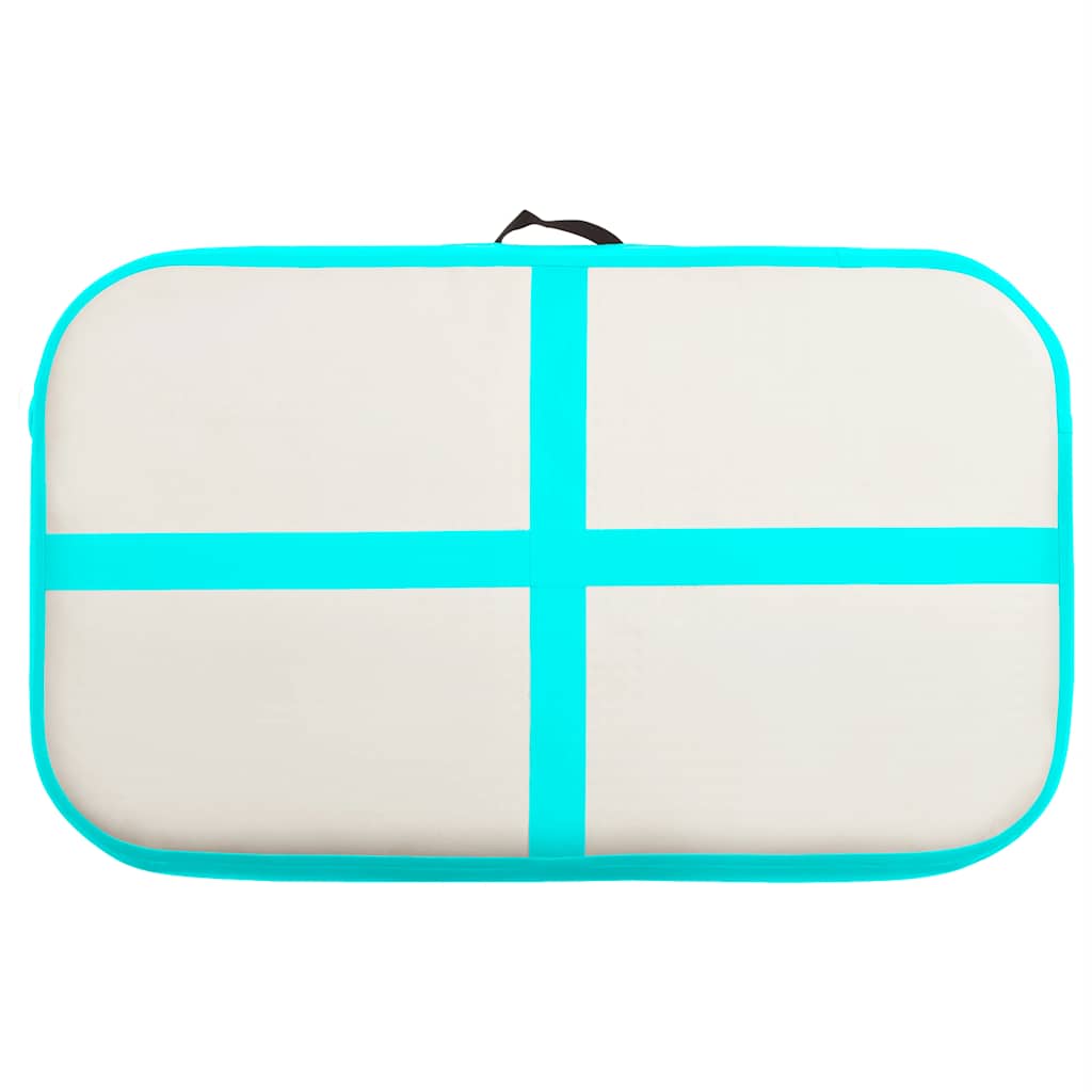 zöld PVC felfújható tornamatrac pumpával 60 x 100 x 10 cm