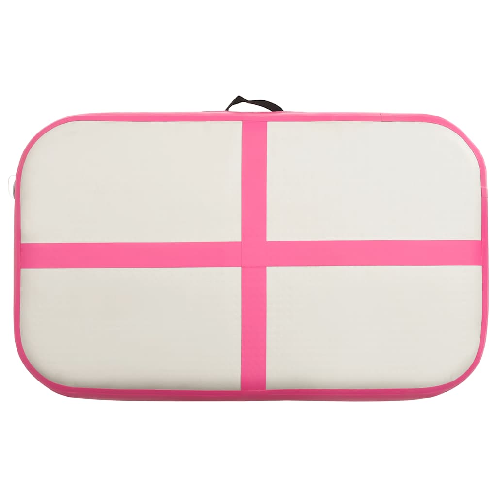 rózsaszínű PVC felfújható tornamatrac pumpával 60 x 100 x 15 cm