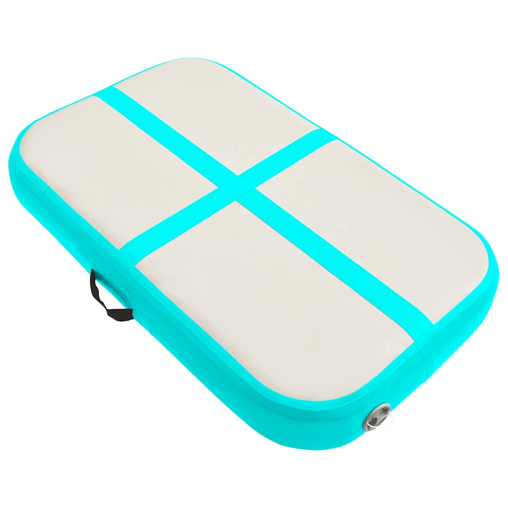 zöld PVC felfújható tornamatrac pumpával 60 x 100 x 15 cm