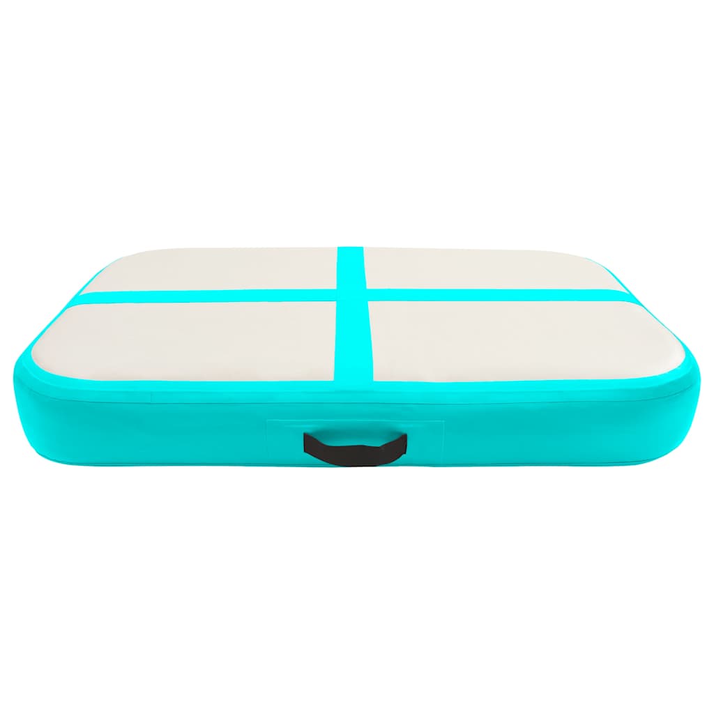zöld PVC felfújható tornamatrac pumpával 60 x 100 x 15 cm
