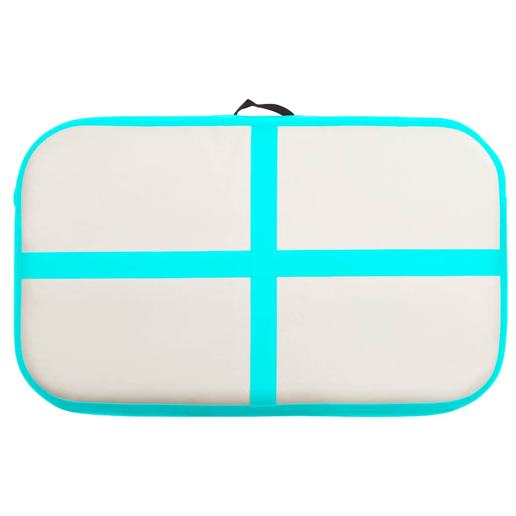 zöld PVC felfújható tornamatrac pumpával 60 x 100 x 15 cm