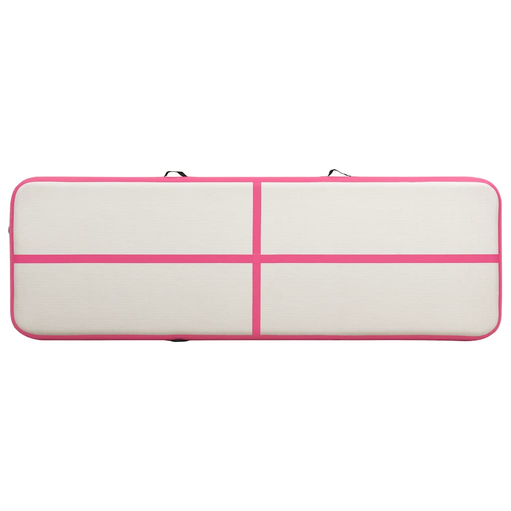 rózsaszín PVC felfújható tornamatrac pumpával 300 x 100 x 15 cm