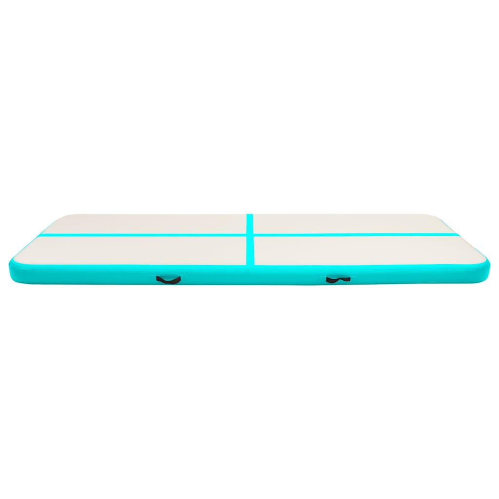 zöld PVC felfújható tornamatrac pumpával 300 x 100 x 15 cm