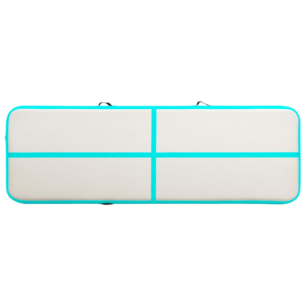 zöld PVC felfújható tornamatrac pumpával 400 x 100 x 15 cm