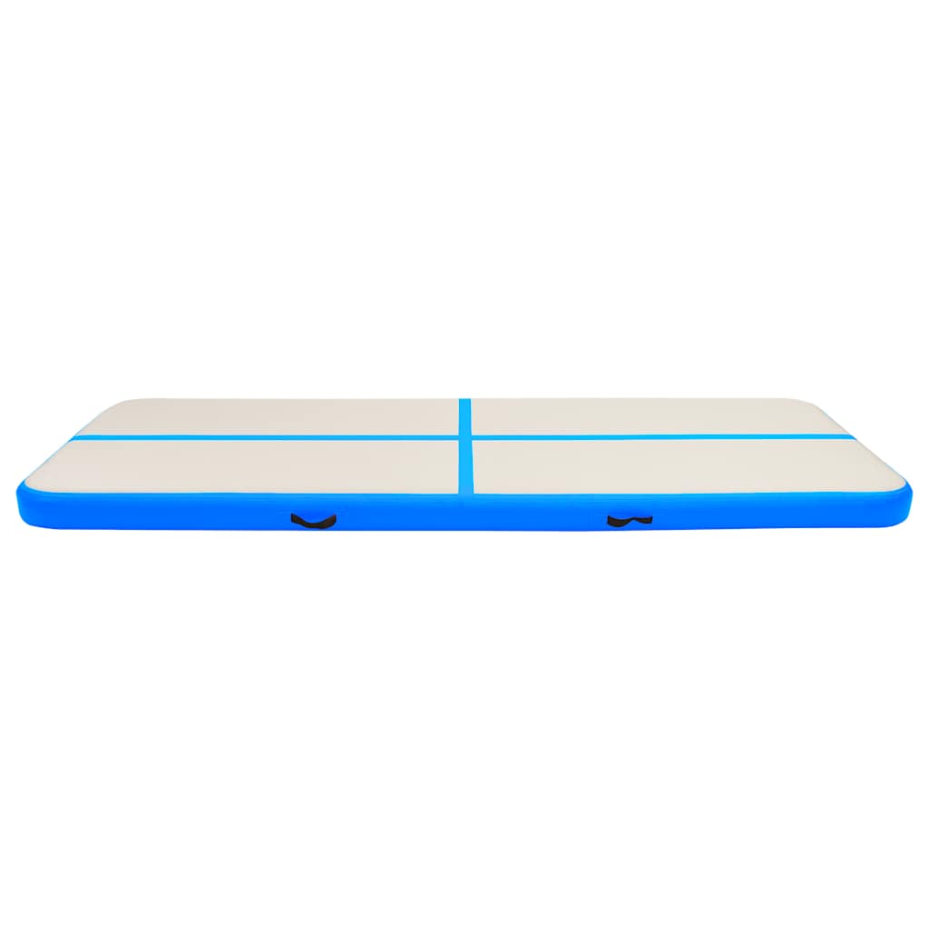 kék PVC felfújható tornamatrac pumpával 500 x 100 x 15 cm
