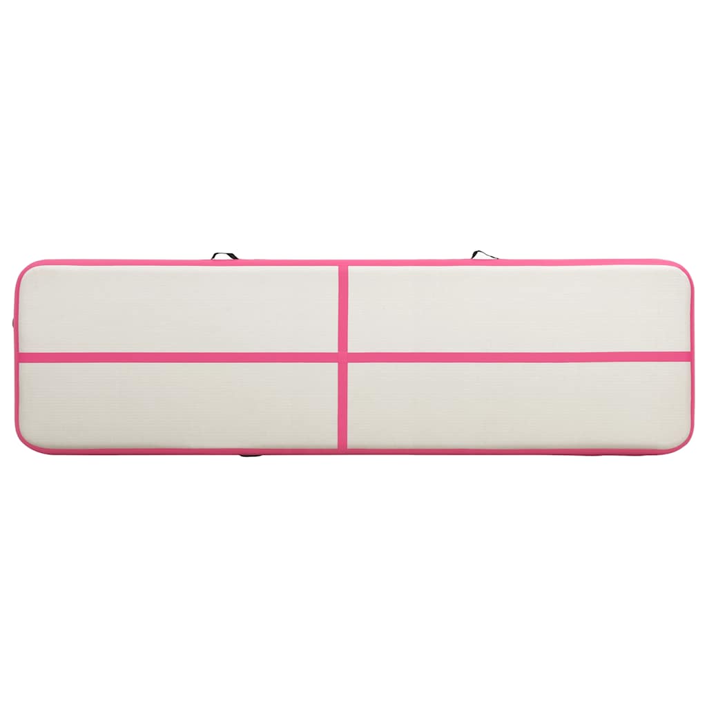 rózsaszín PVC felfújható tornamatrac pumpával 600 x 100 x 15 cm