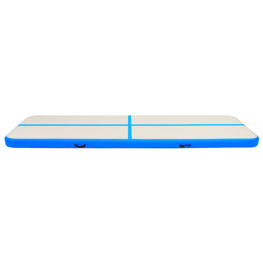 kék PVC felfújható tornamatrac pumpával 600 x 100 x 15 cm