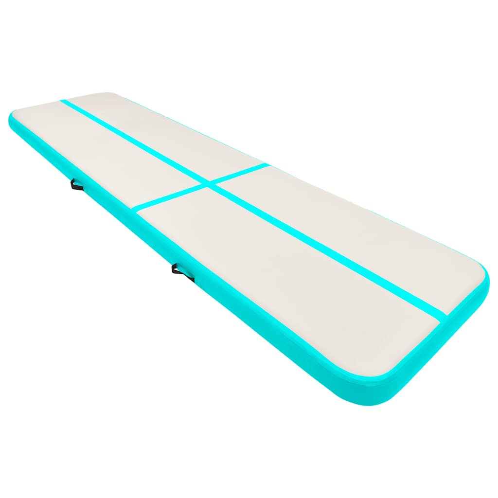zöld PVC felfújható tornamatrac pumpával 700 x 100 x 15 cm
