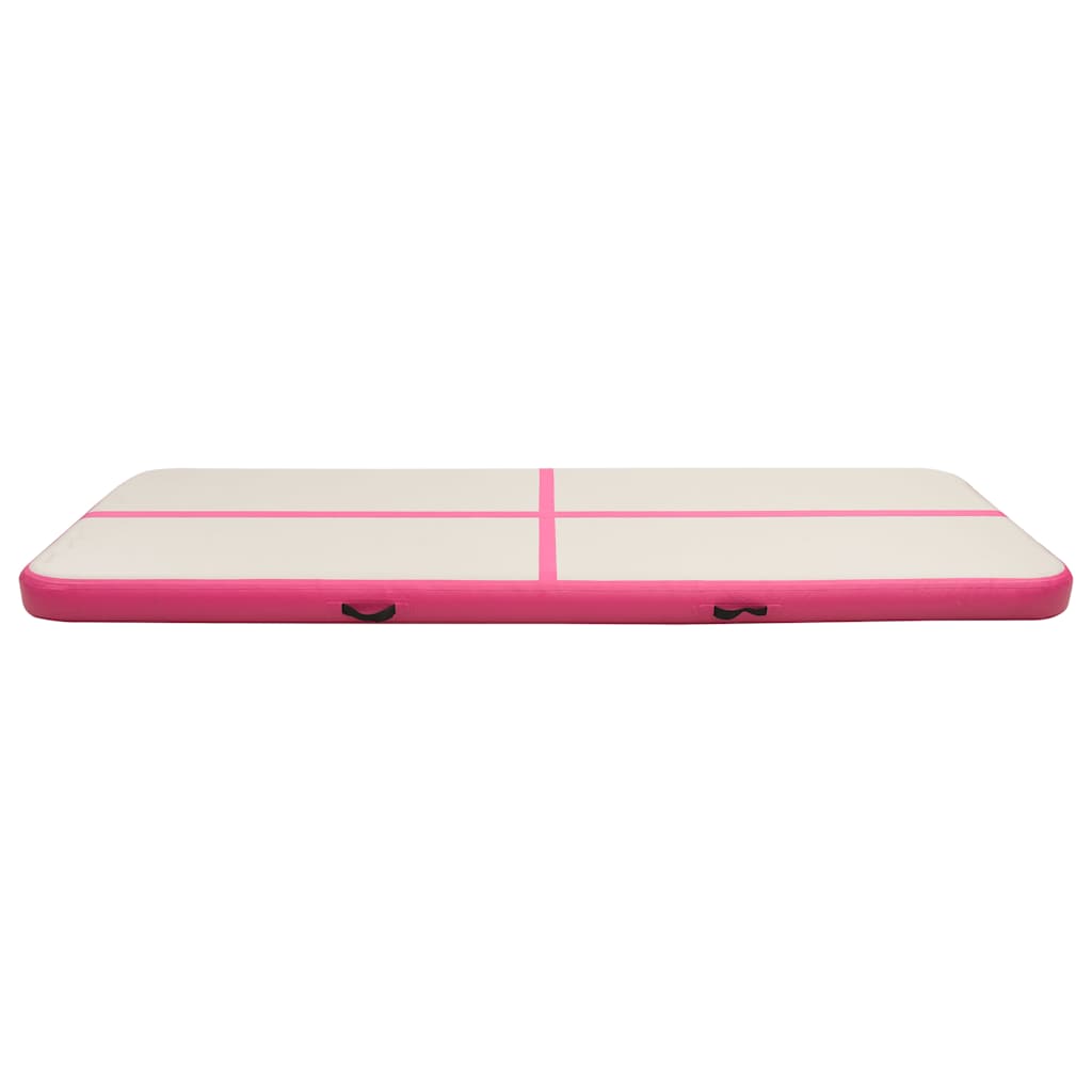 rózsaszín PVC felfújható tornamatrac pumpával 300 x 100 x 20 cm