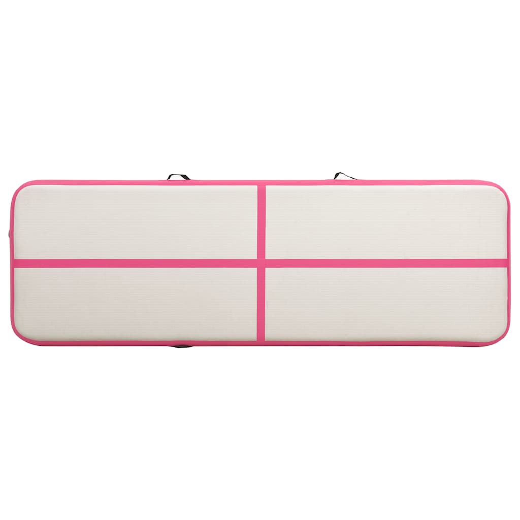 rózsaszín PVC felfújható tornamatrac pumpával 300 x 100 x 20 cm