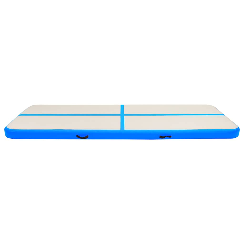 kék PVC felfújható tornamatrac pumpával 300 x 100 x 20 cm
