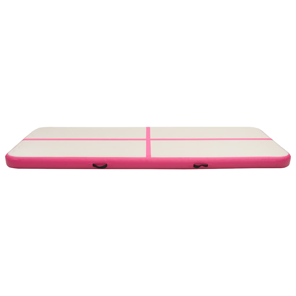 rózsaszín PVC felfújható tornamatrac pumpával 400 x 100 x 20 cm