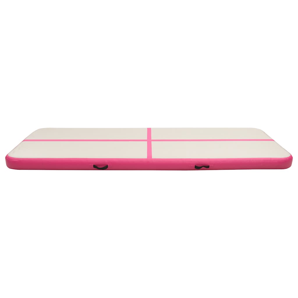 rózsaszín PVC felfújható tornamatrac pumpával 500 x 100 x 20 cm