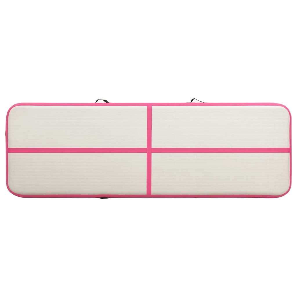 rózsaszín PVC felfújható tornamatrac pumpával 500 x 100 x 20 cm
