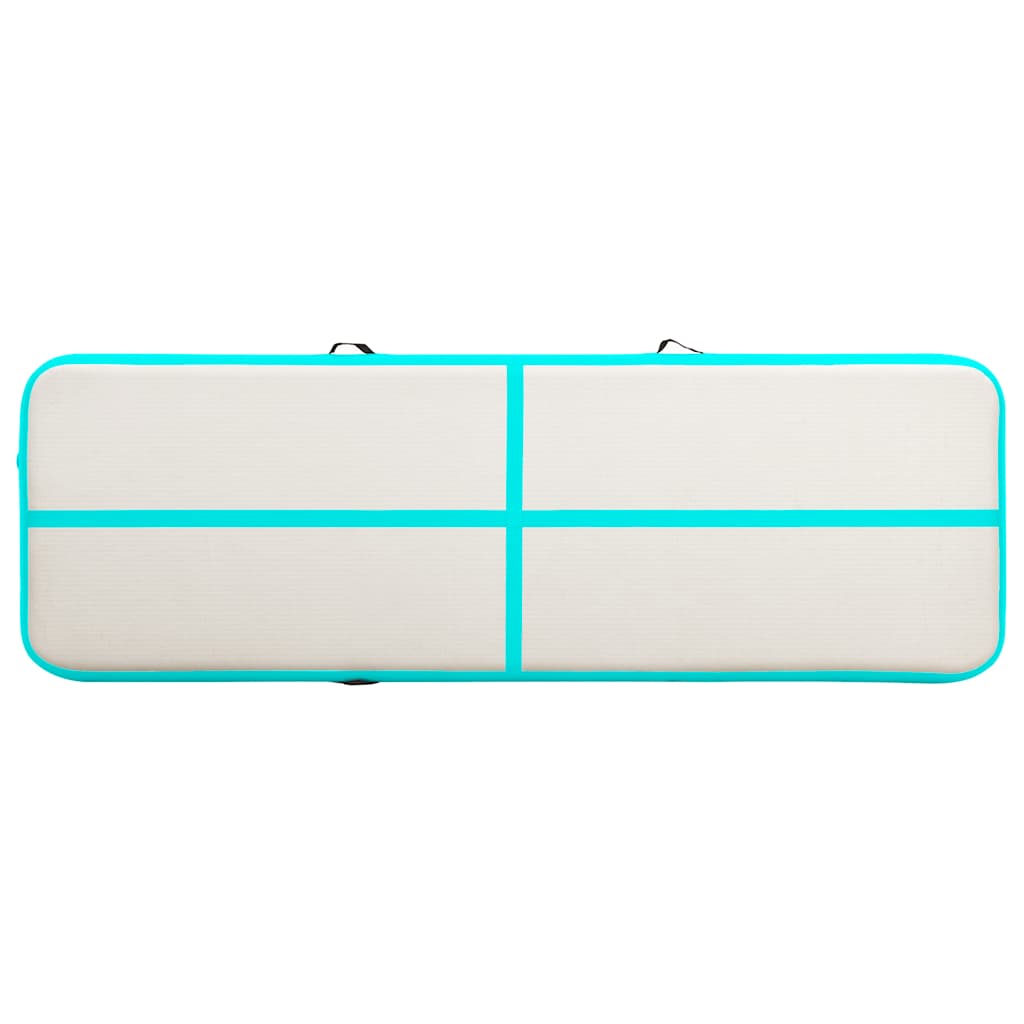zöld PVC felfújható tornamatrac pumpával 500 x 100 x 20 cm
