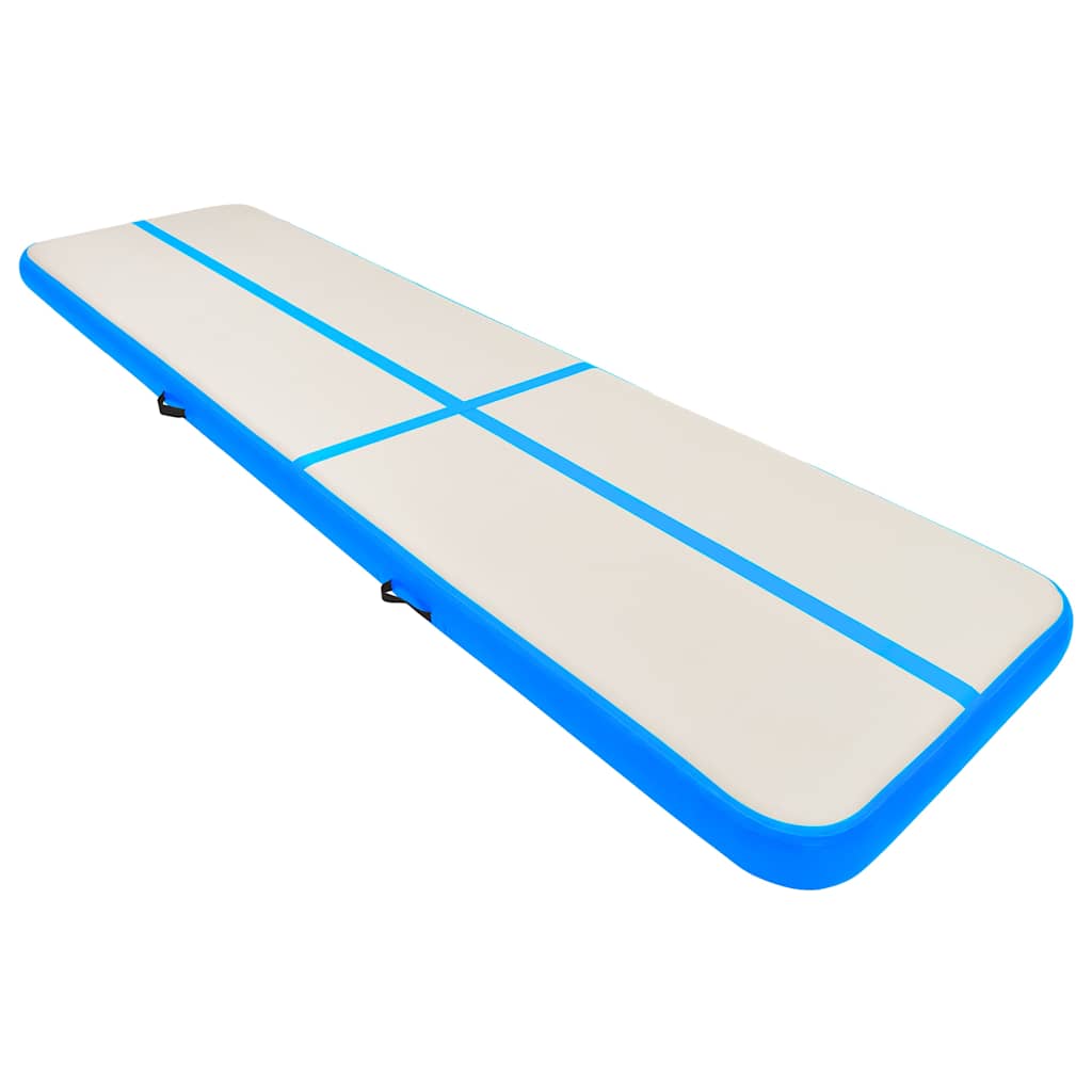 kék PVC felfújható tornamatrac pumpával 700 x 100 x 20 cm
