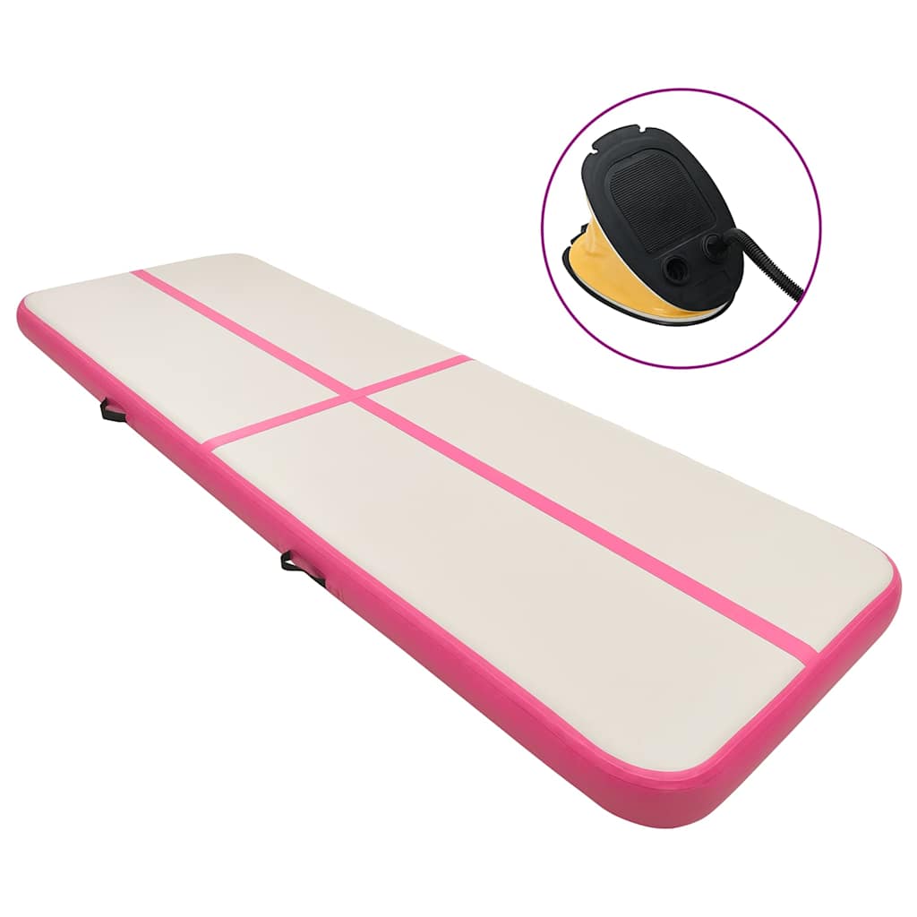 rózsaszín PVC felfújható tornamatrac pumpával 800 x 100 x 20 cm