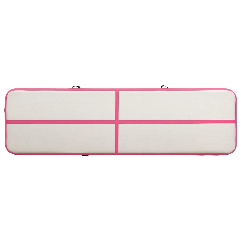 rózsaszín PVC felfújható tornamatrac pumpával 800 x 100 x 20 cm