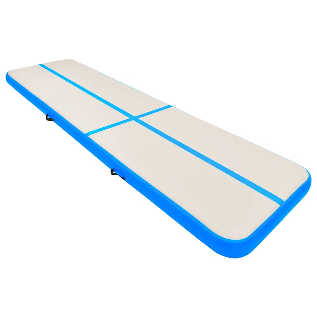 kék PVC felfújható tornamatrac pumpával 800 x 100 x 20 cm