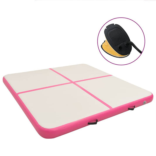 rózsaszín PVC felfújható tornamatrac pumpával 200 x 200 x 10 cm