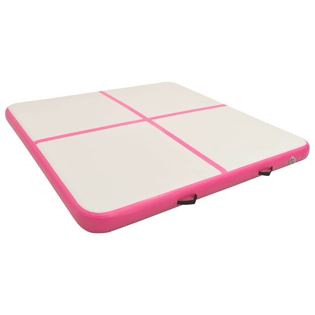 rózsaszín PVC felfújható tornamatrac pumpával 200 x 200 x 10 cm
