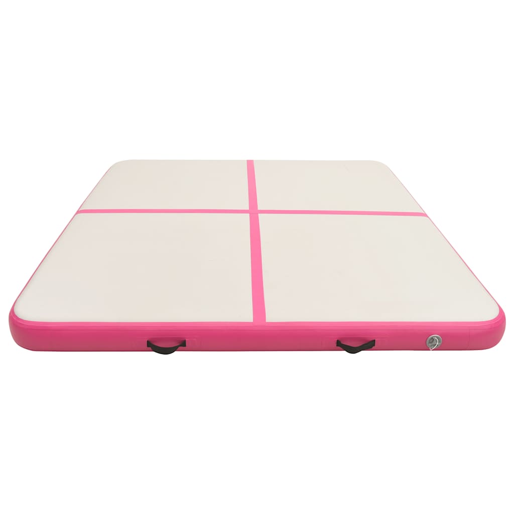 rózsaszín PVC felfújható tornamatrac pumpával 200 x 200 x 10 cm