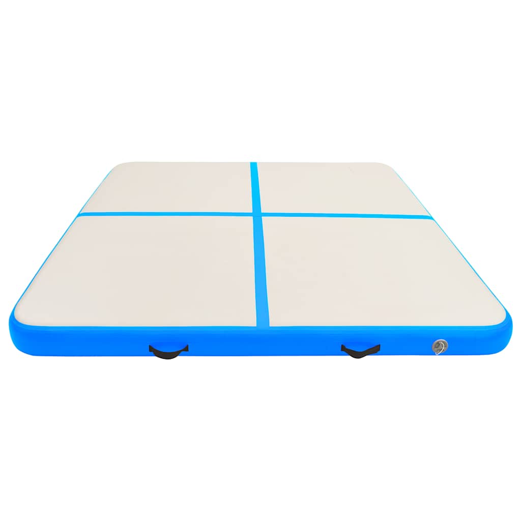 kék PVC felfújható tornamatrac pumpával 200 x 200 x 10 cm