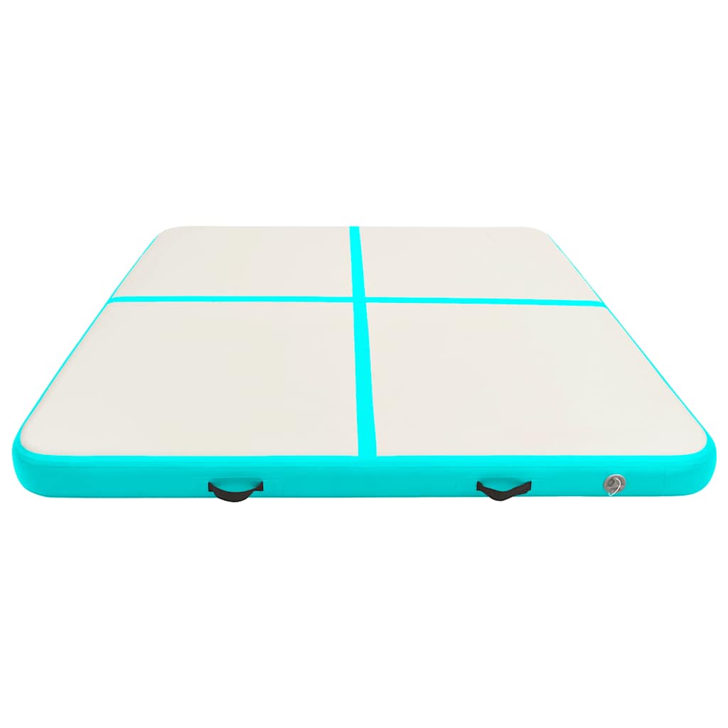 zöld PVC felfújható tornamatrac pumpával 200 x 200 x 10 cm