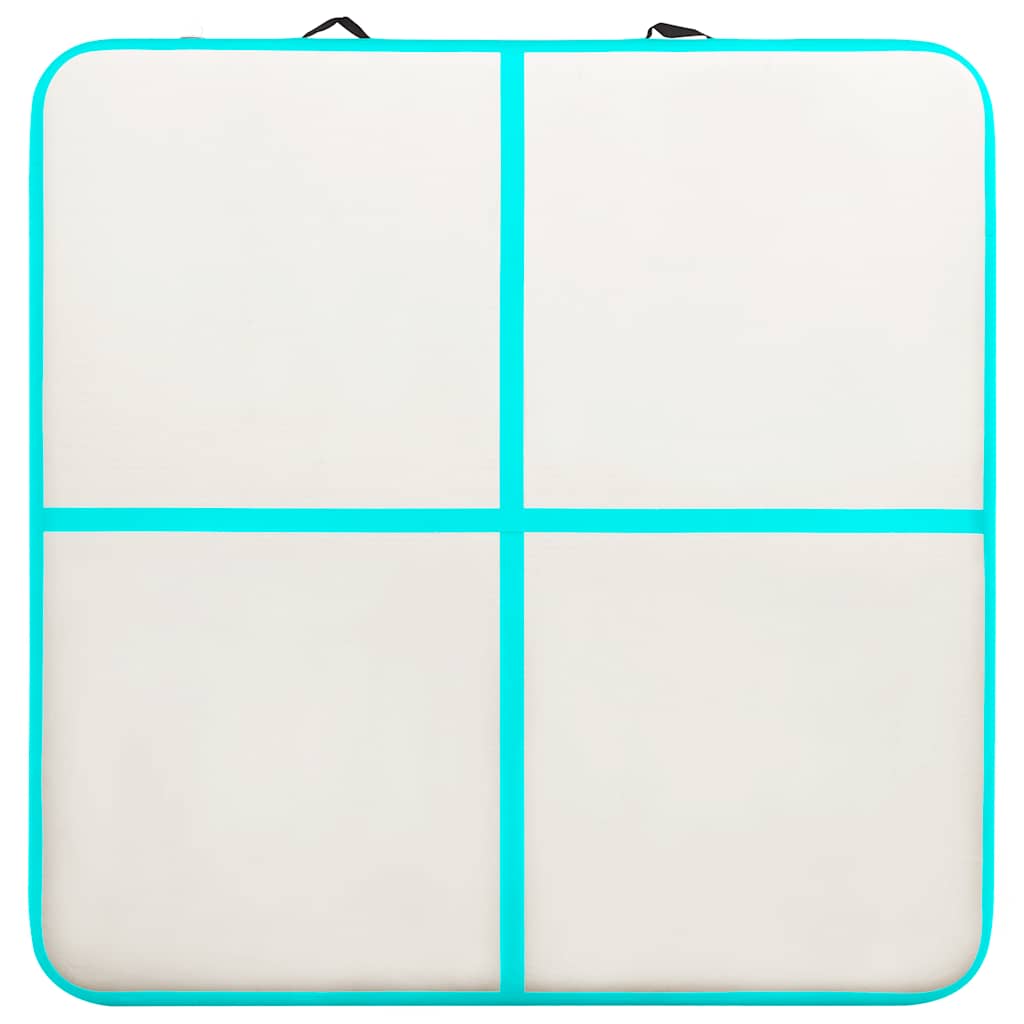 zöld PVC felfújható tornamatrac pumpával 200 x 200 x 10 cm